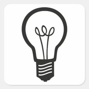 多シンプルくのクリエイティブアイディア用の黒電球 スクエアシール