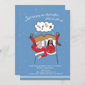 多人種クリスマスカード妊娠発表 招待状 (正面/裏面)