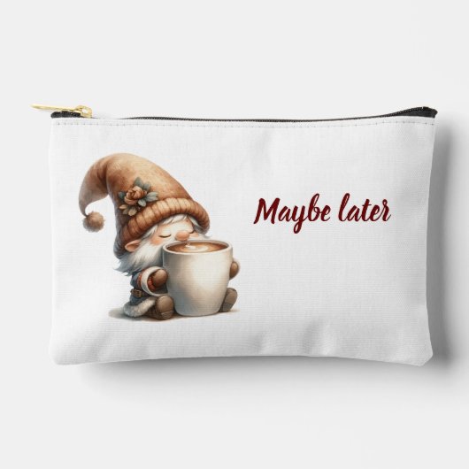 "多分もっと後"幸せな格言飲みコーヒー アクセサリーポーチ (正面)