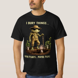 多分植物 多分人 カエル おもしろTシャツ 私は物を埋める Tシャツ