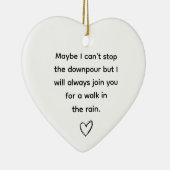 多分私は激しい友情ストップのハートを行うことができない セラミックオーナメント (右)
