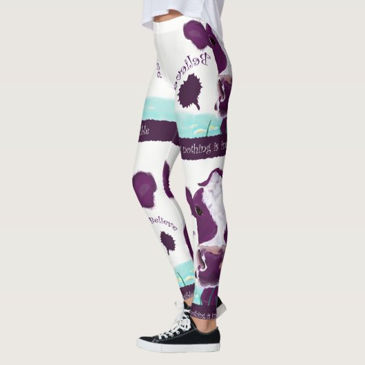 多分飛行を熟視している紫色牛かなり レギンス (左)