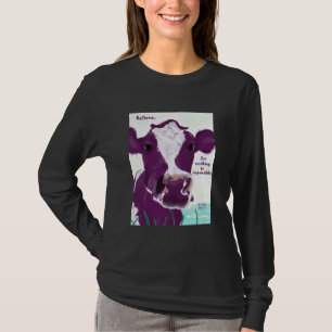 多分飛行を熟視している紫色牛かなり Tシャツ