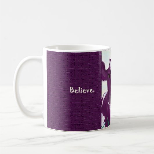 多分飛行マグを熟視している紫色牛かなり コーヒーマグカップ (左)