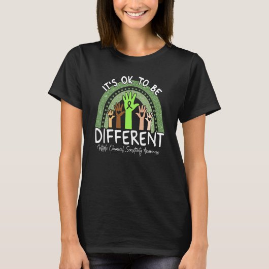 多化学物質過敏症認知 ライムグリーン Tシャツ (正面)