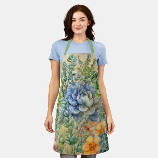 多品種の多肉植物 エプロン