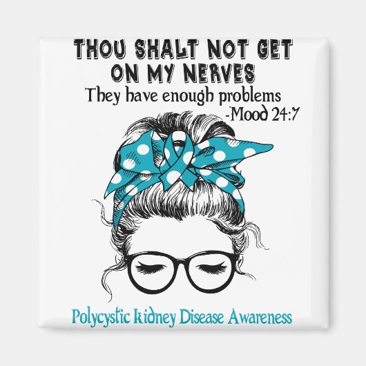 多嚢胞性腎疾患認識度リボンのサポート マグネット (正面)