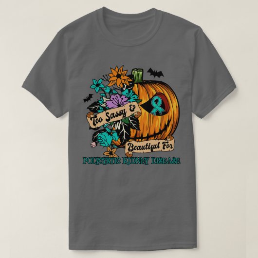 多嚢胞性腎疾患認識度レトロハローウィー Tシャツ (デザイン正面)