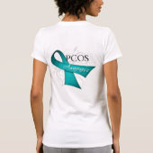 多囊胞性卵巣症候群啓発スクロールリボン Tシャツ (裏面)