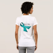 多囊胞性卵巣症候群啓発スクロールリボン Tシャツ (裏面フル)