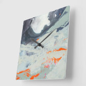 多声の海ベージュ色 スクエア壁時計 (傾斜)