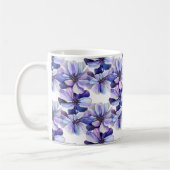 多年生植物の素晴らしいシームレスな薄紫パターン コーヒーマグカップ (左)