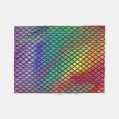 多彩でおよび黒いドラゴンのスケール毛布 フリースブランケット (正面(横))