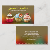 多彩でクリーミーなカップケーキの名刺 名刺 (正面/裏面)