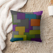 多彩で幾何学的な抽象美術 クッション (ブランケット)