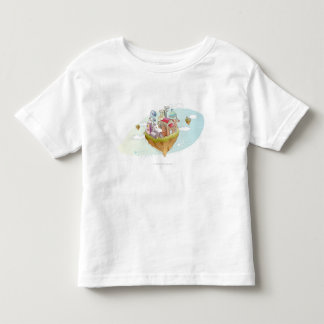多彩で抽象的なイラストレーションの眺め トドラーTシャツ