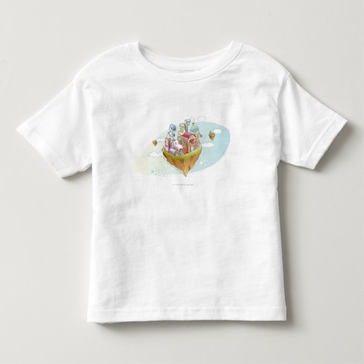 多彩で抽象的なイラストレーションの眺め トドラーTシャツ (正面)