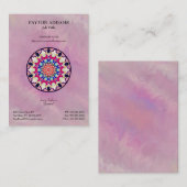 多彩で抽象的な万華鏡のように千変万化するパターンの曼荼羅 名刺 (正面/裏面)