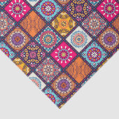 多彩で精神的な曼荼羅の花柄はパターンをタイルを張りました 薄葉紙 (詳細)