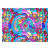 多彩で素晴しい平和および愛 テーブルクロス (正面(横))