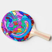 多彩で素晴しい平和および愛 卓球ラケット (横)