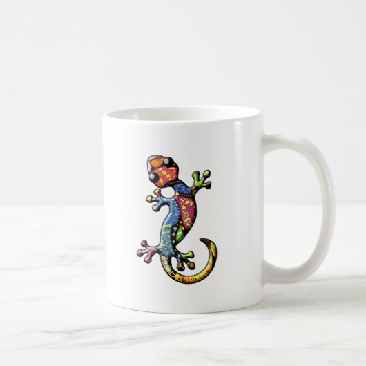多彩なさらさの登山のヤモリのトカゲ コーヒーマグカップ (右)