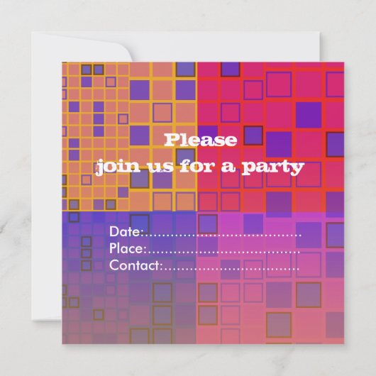 多彩なすべてのパーティの招待状を祝おう 招待状 (裏面)