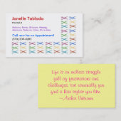 多彩なはさみ、美容師、 名刺 (正面/裏面)