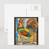 多彩なオンドリ ポストカード (正面/裏面)