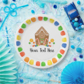 多彩なキャンデーのお菓子の家のGumdropの休日 ペーパープレート (パーティー)