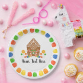 多彩なキャンデーのお菓子の家のGumdropの休日 ペーパープレート (パーティー)