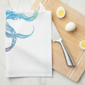 多彩なタコのシルエット キッチンタオル (四つ折り)