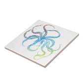 多彩なタコのシルエット タイル (側面)