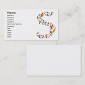 多彩なタツノオトシゴのグラフィックからなされる手紙S 名刺 (正面/裏面)