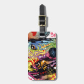 多彩なダックスフントの芸術 ラゲッジタグ (正面縦)