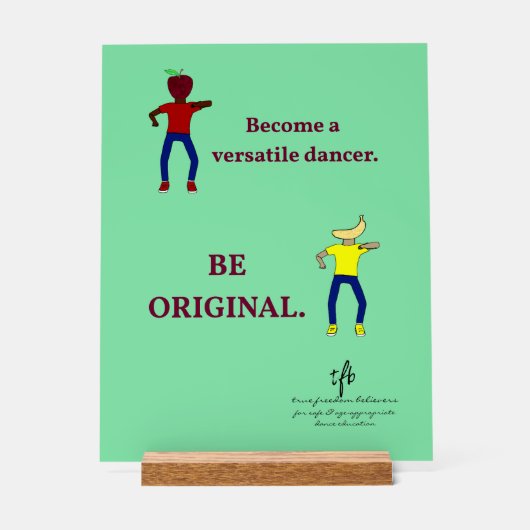 多彩なダンサーになるライトシーグリーン アクリルサイン (正面)