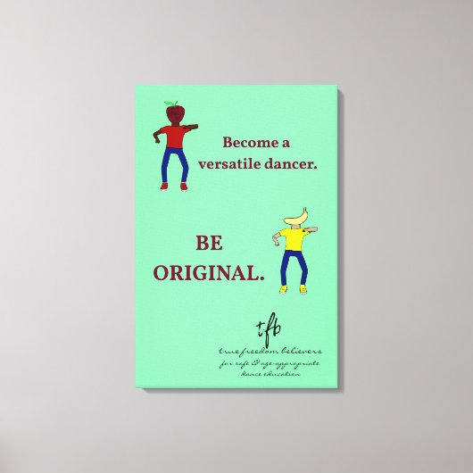 多彩なダンサーになるライトシーグリーン キャンバスプリント (正面)