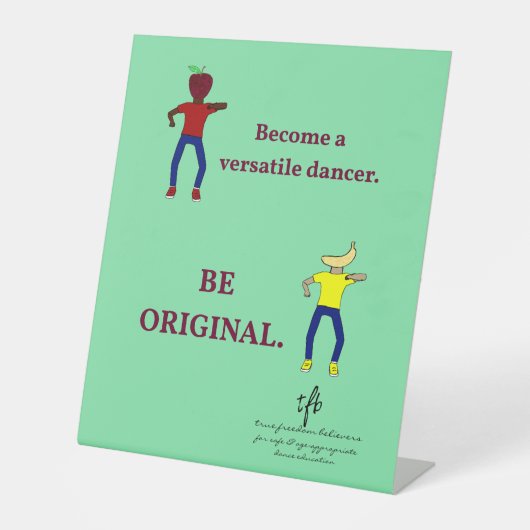 多彩なダンサーになるライトシーグリーン 台座サイン (正面)