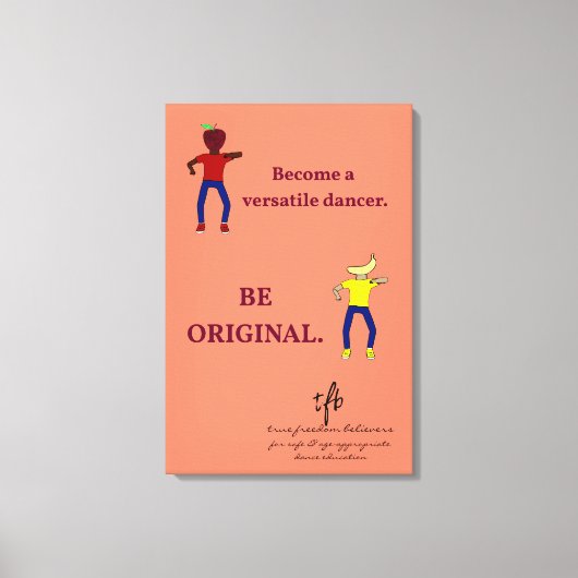 多彩なダンサーサケになる キャンバスプリント (正面)