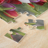 多彩なチューリップの束 ジグソーパズル (側面)
