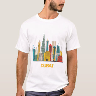 多彩なドバイの漫画の景色 Tシャツ