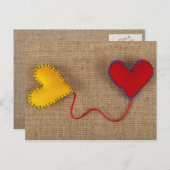 多彩なハートが付いているValentine s日の郵便はがき シーズンポストカード (正面/裏面)