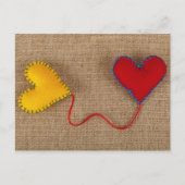 多彩なハートが付いているValentine s日の郵便はがき シーズンポストカード (正面)