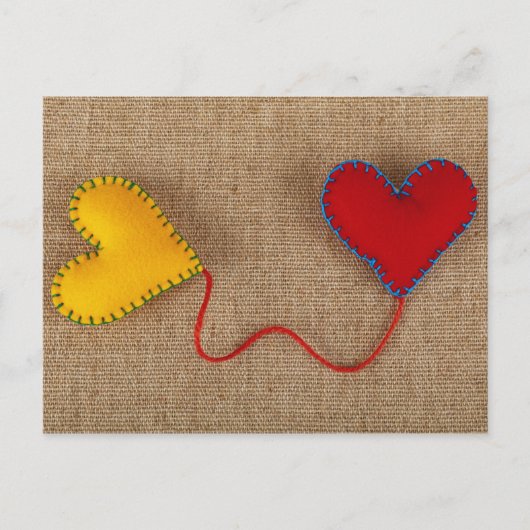 多彩なハートが付いているValentine s日の郵便はがき シーズンポストカード (正面)