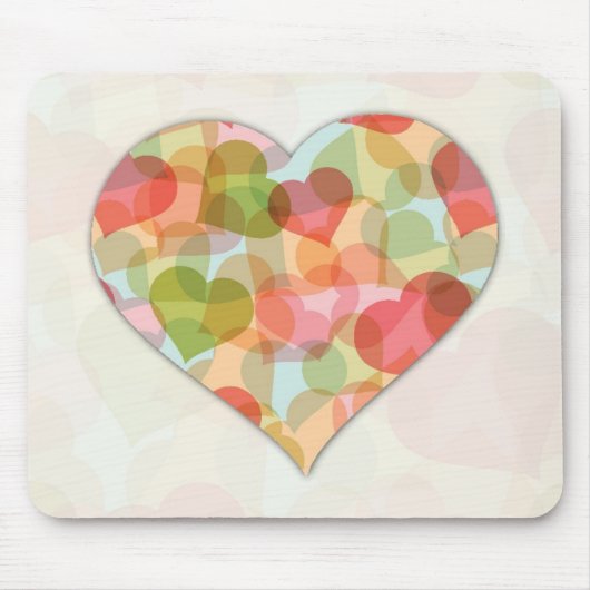 多彩なハートとの幸せなバレンタインデー マウスパッド (正面)