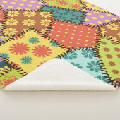 多彩なパッチワーク：多様なパターンミックス シェルパブランケット (3/4)