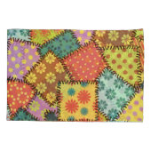 多彩なパッチワーク：多様なパターンミックス 枕カバー (裏面)