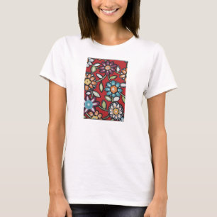 多彩なヒッピーの花のティー Tシャツ