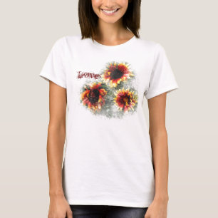 多彩なヒマワリ Tシャツ