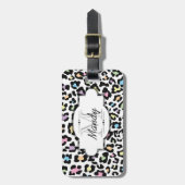 多彩なヒョウのプリントの荷物のラベル ラゲッジタグ (正面縦)